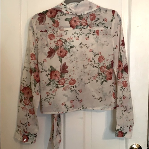 NWOT Patrons of Peace - faux-wrap floral top - Picture 2 of 3